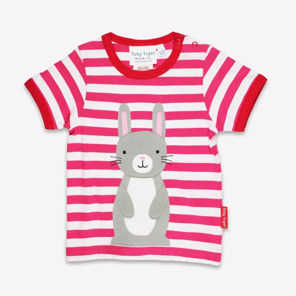 Organic Bunny Applique Short-Sleeved T-Shirt Toby Tiger