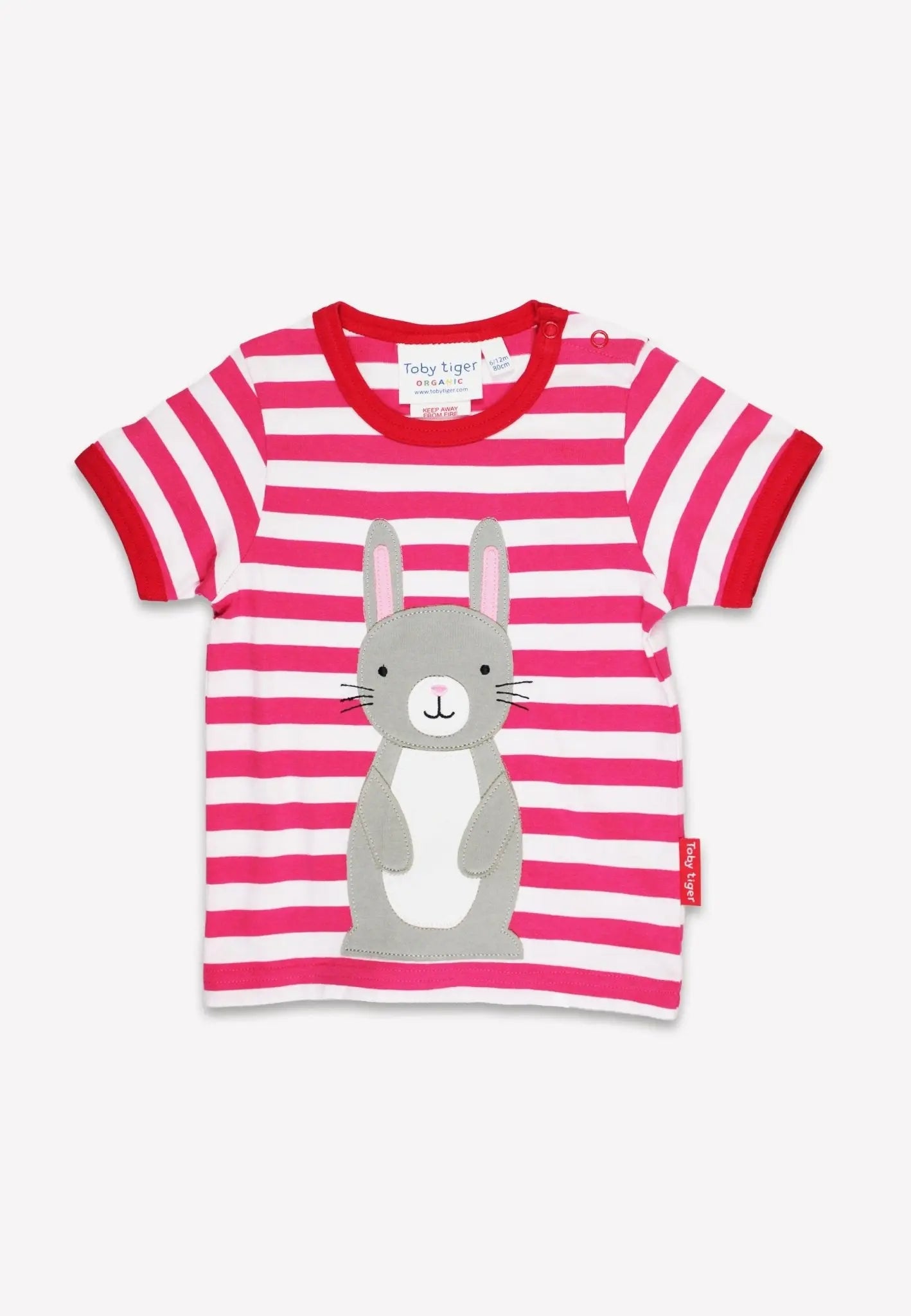 Organic Bunny Applique Short-Sleeved T-Shirt Toby Tiger