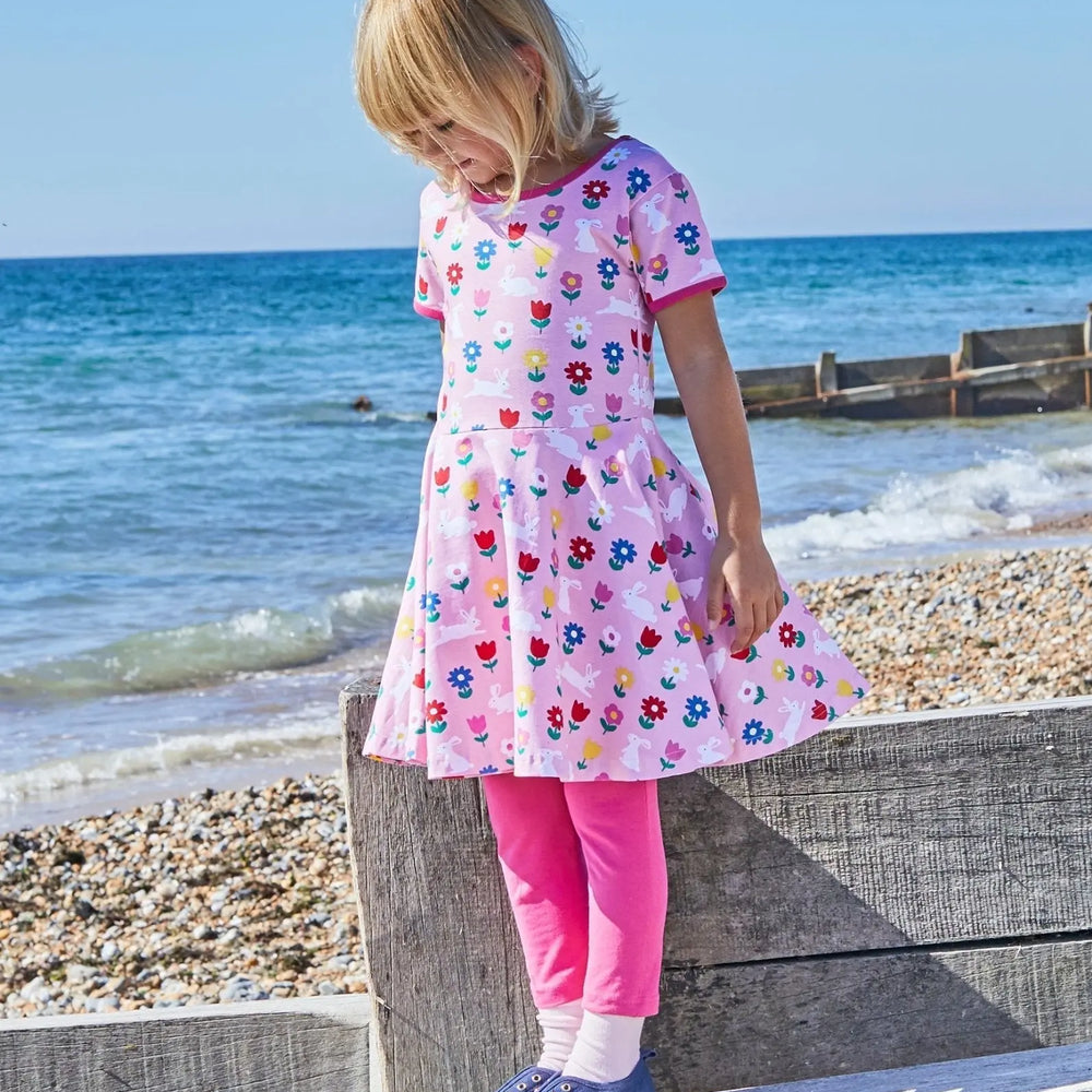 Organic Bunny Print Skater Dress Toby Tiger