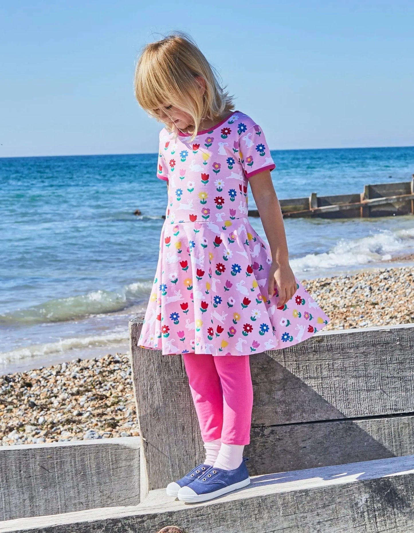 Organic Bunny Print Skater Dress Toby Tiger