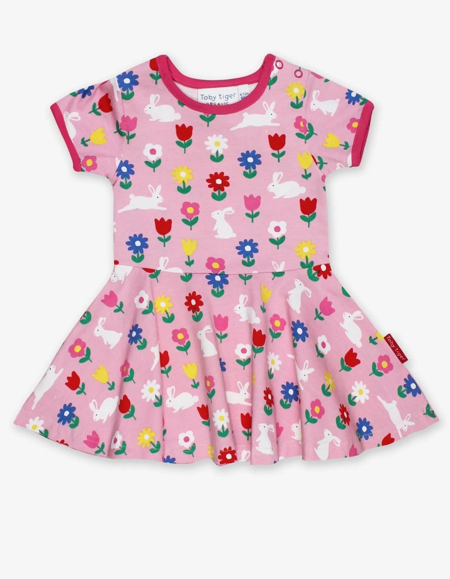 Organic Bunny Print Skater Dress Toby Tiger