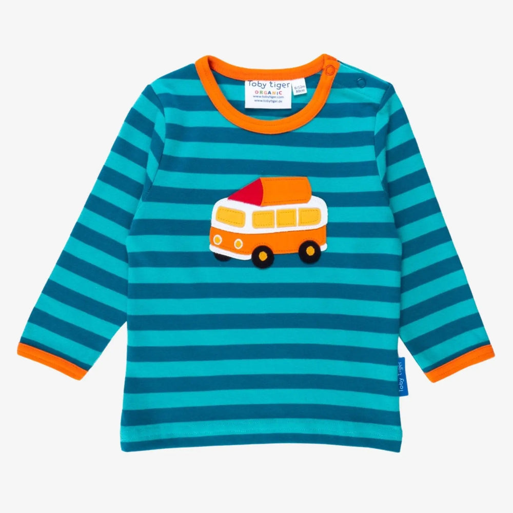 Organic Campervan Applique Long-Sleeved T-Shirt Toby Tiger