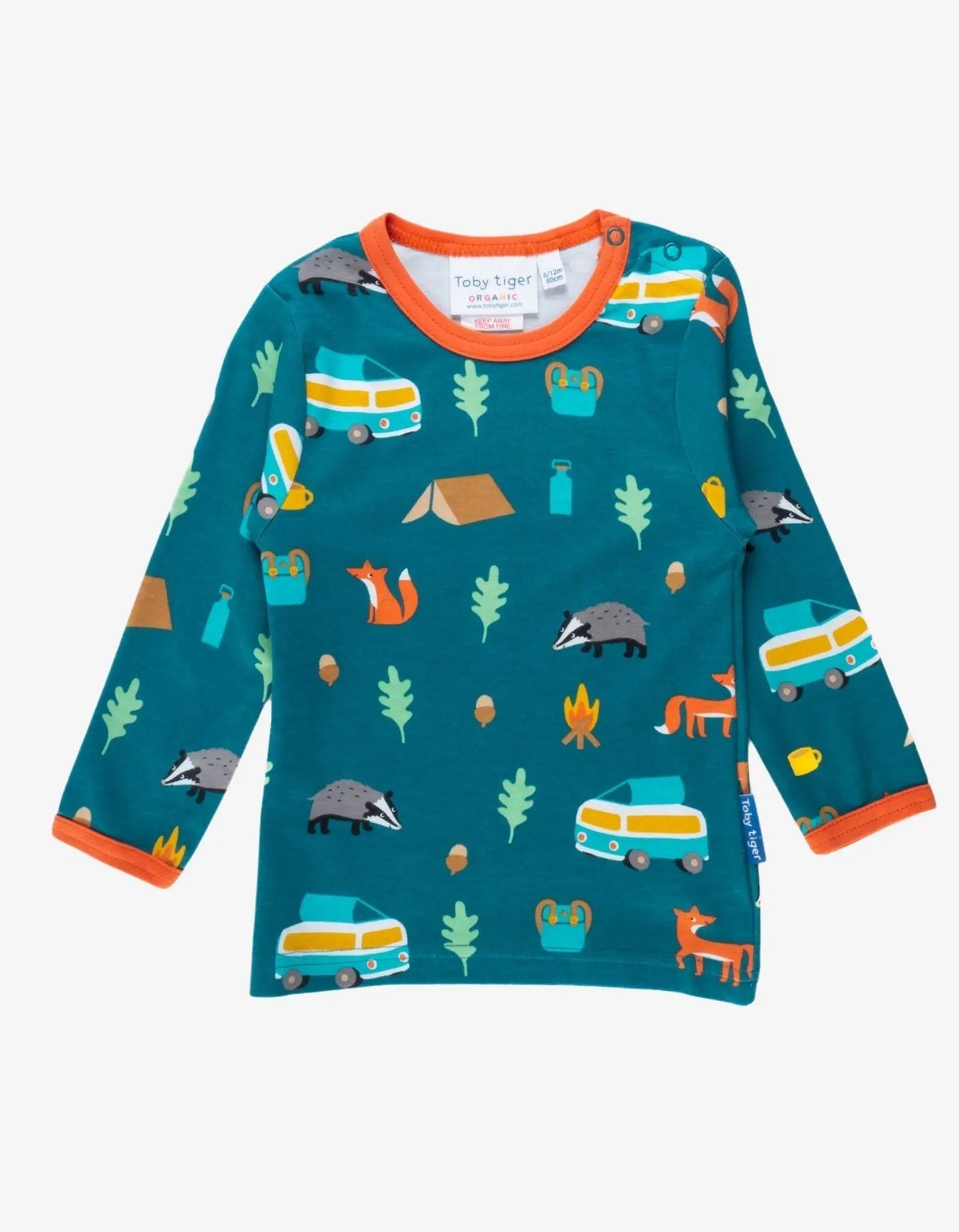 Organic Campervan Print Long-Sleeved T-Shirt Toby Tiger