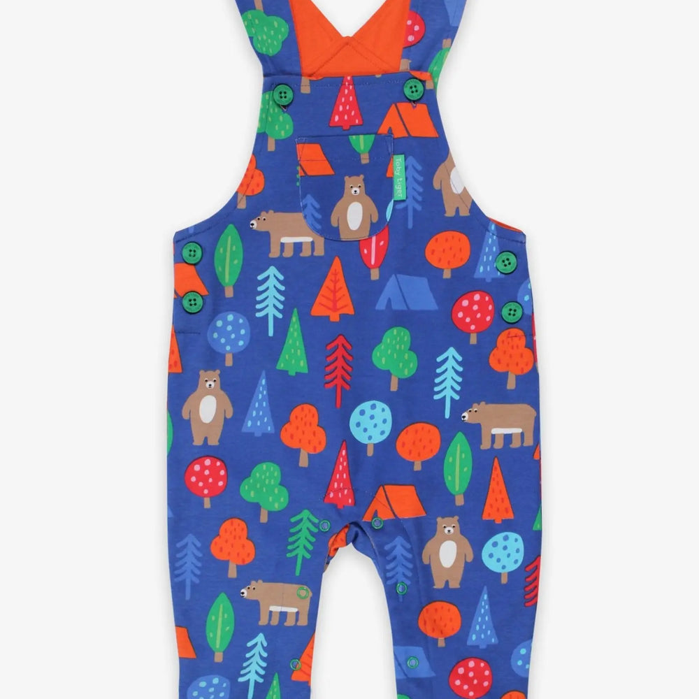 Organic Camping Bear Print Dungarees Toby Tiger