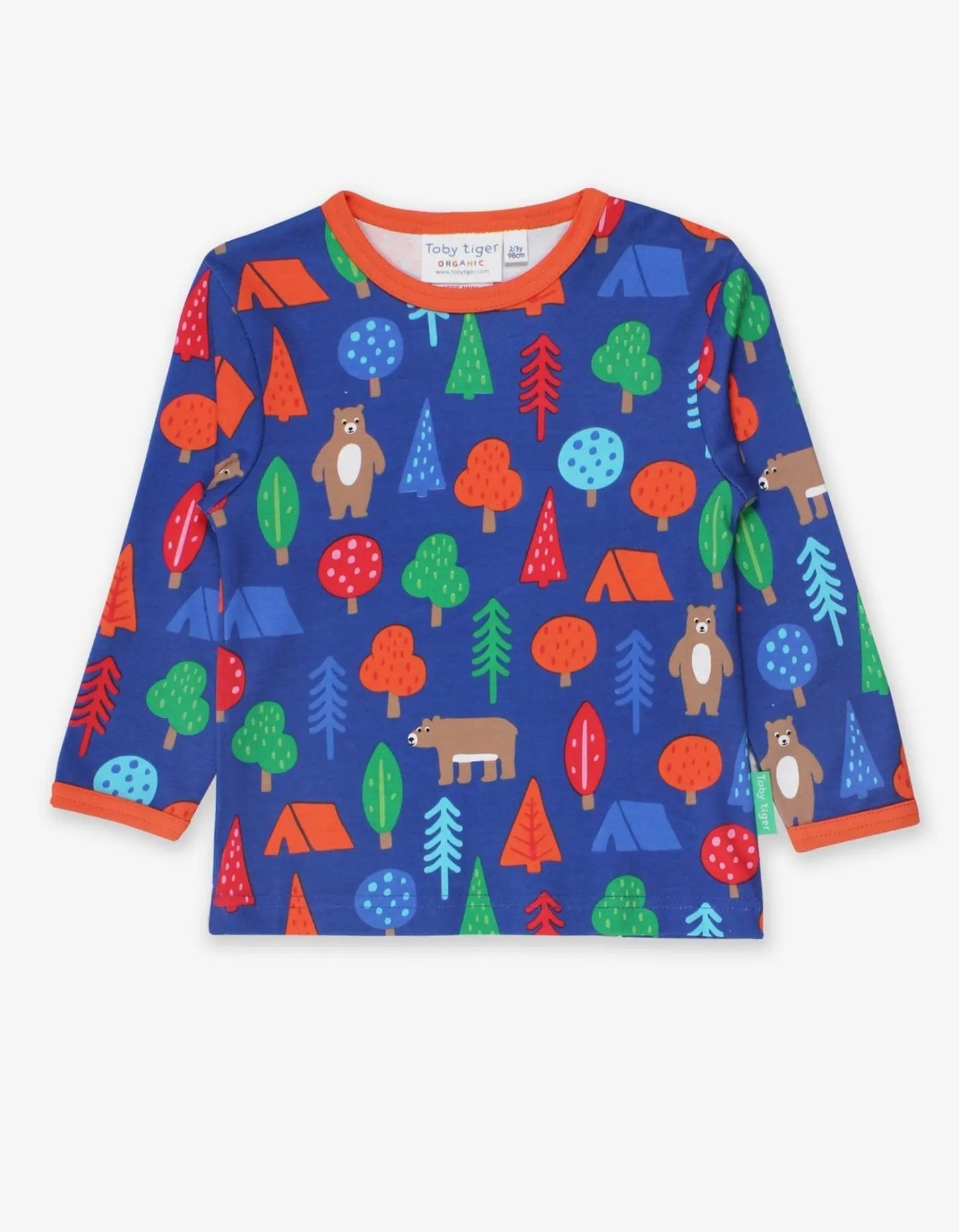 Organic Camping Bear Print Long-Sleeved T-Shirt Toby Tiger