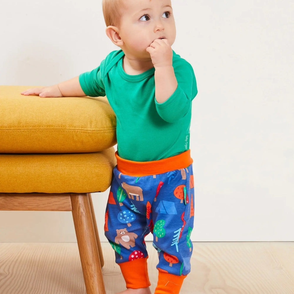 Organic Camping Bear Print Yoga Pants Toby Tiger