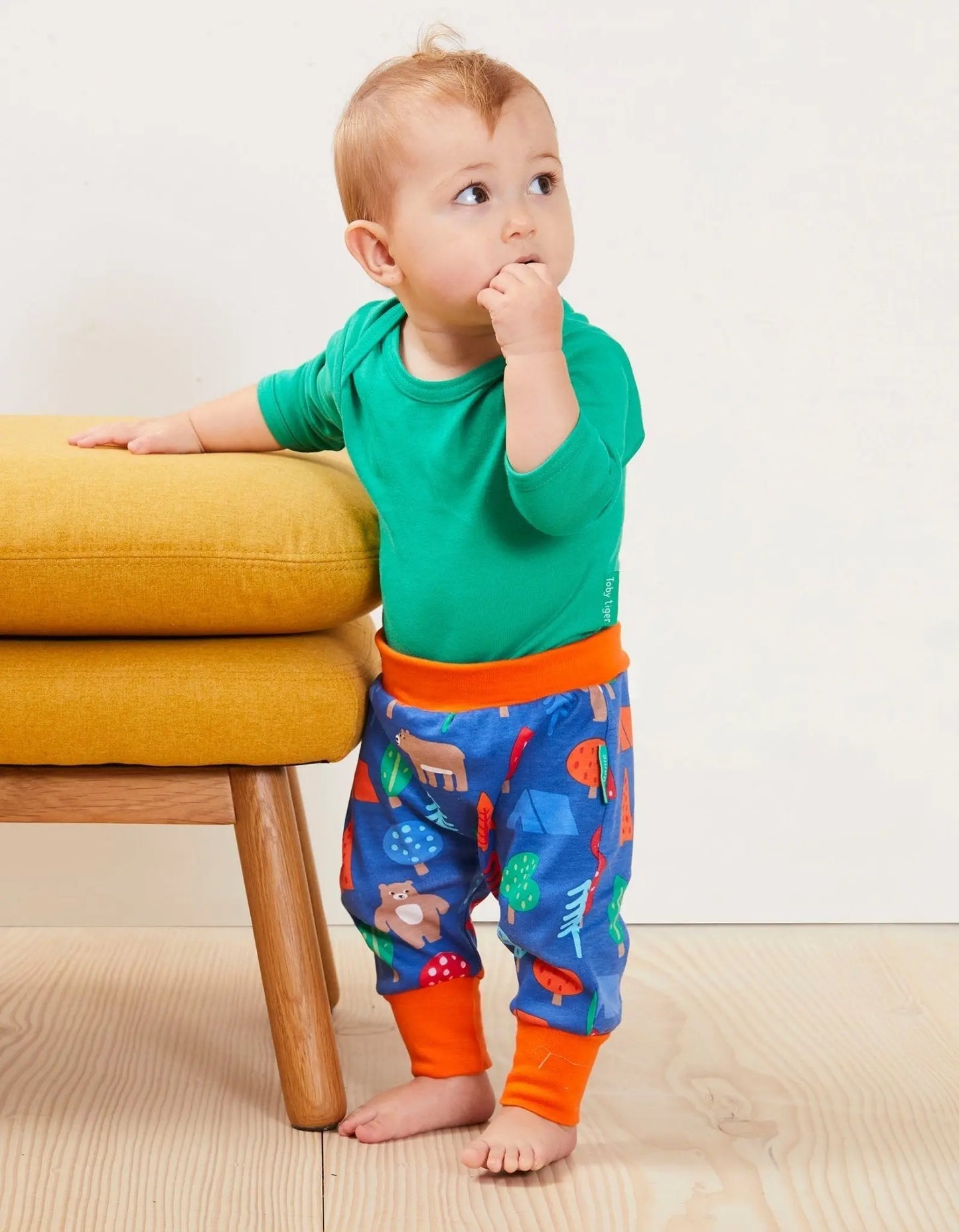 Organic Camping Bear Print Yoga Pants Toby Tiger