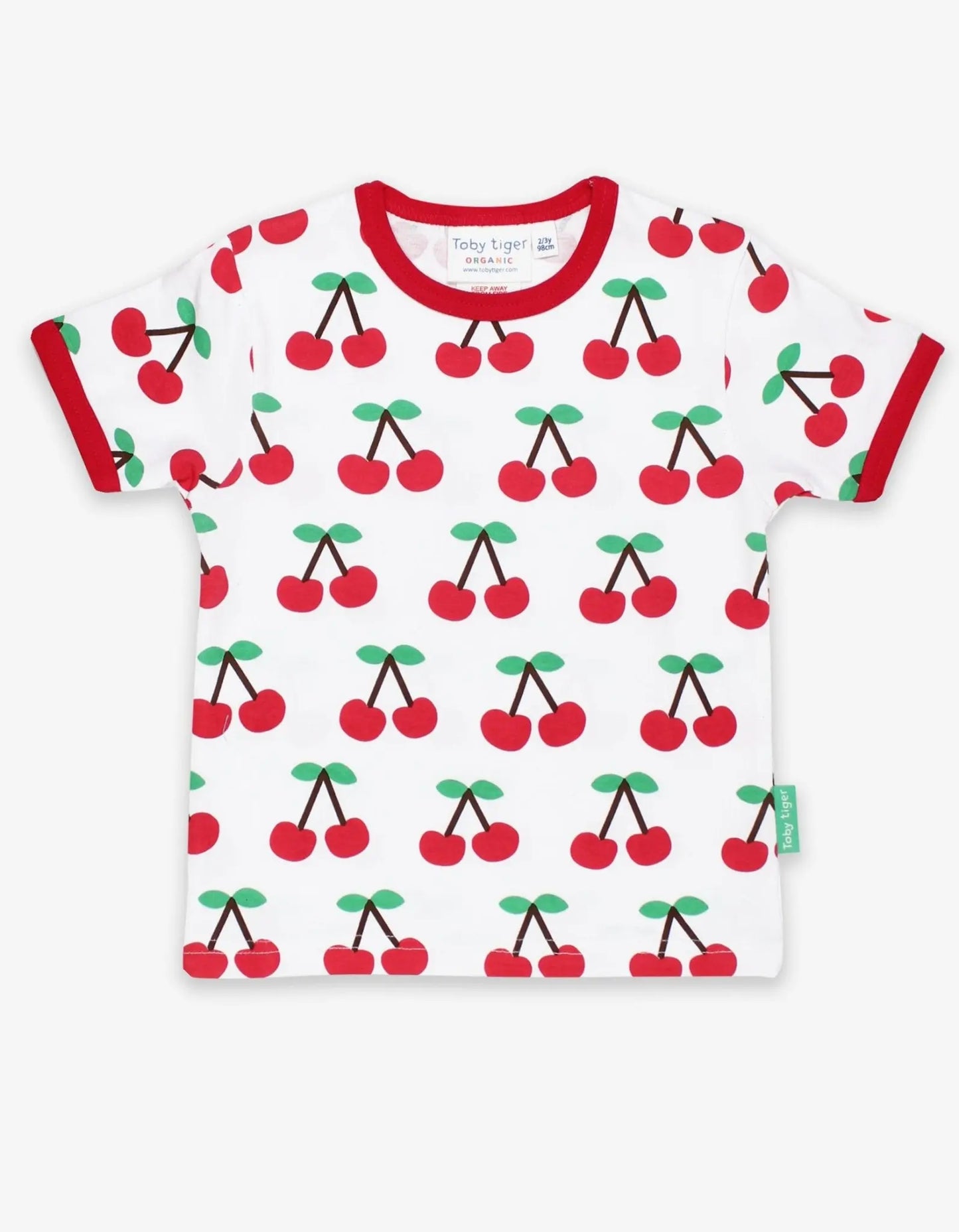 Organic Cherry Print Short-Sleeved T-Shirt Toby Tiger