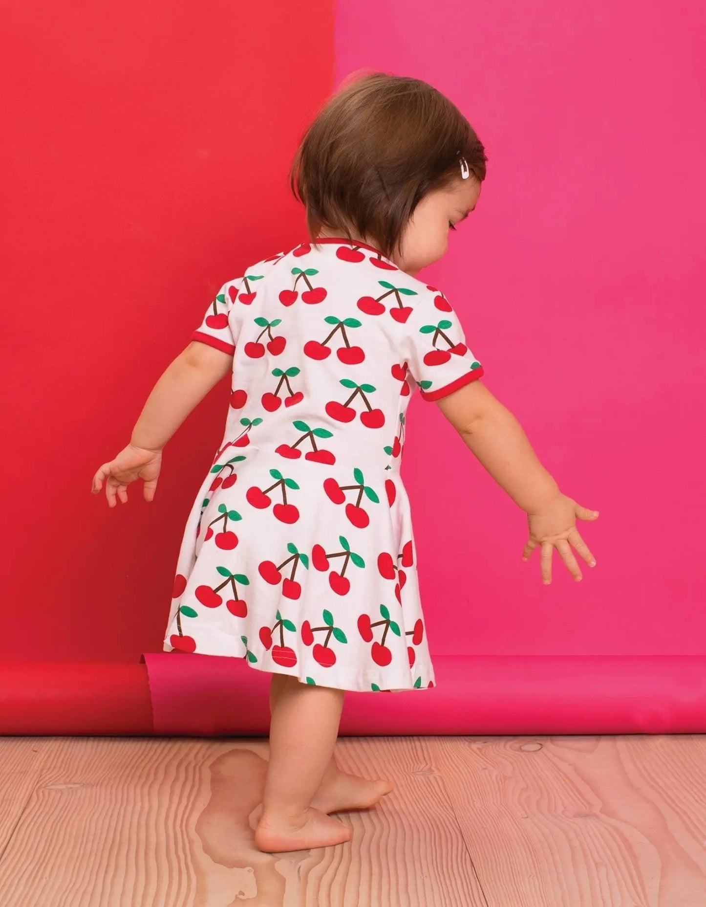 Organic Cherry Print Skater Dress Toby Tiger