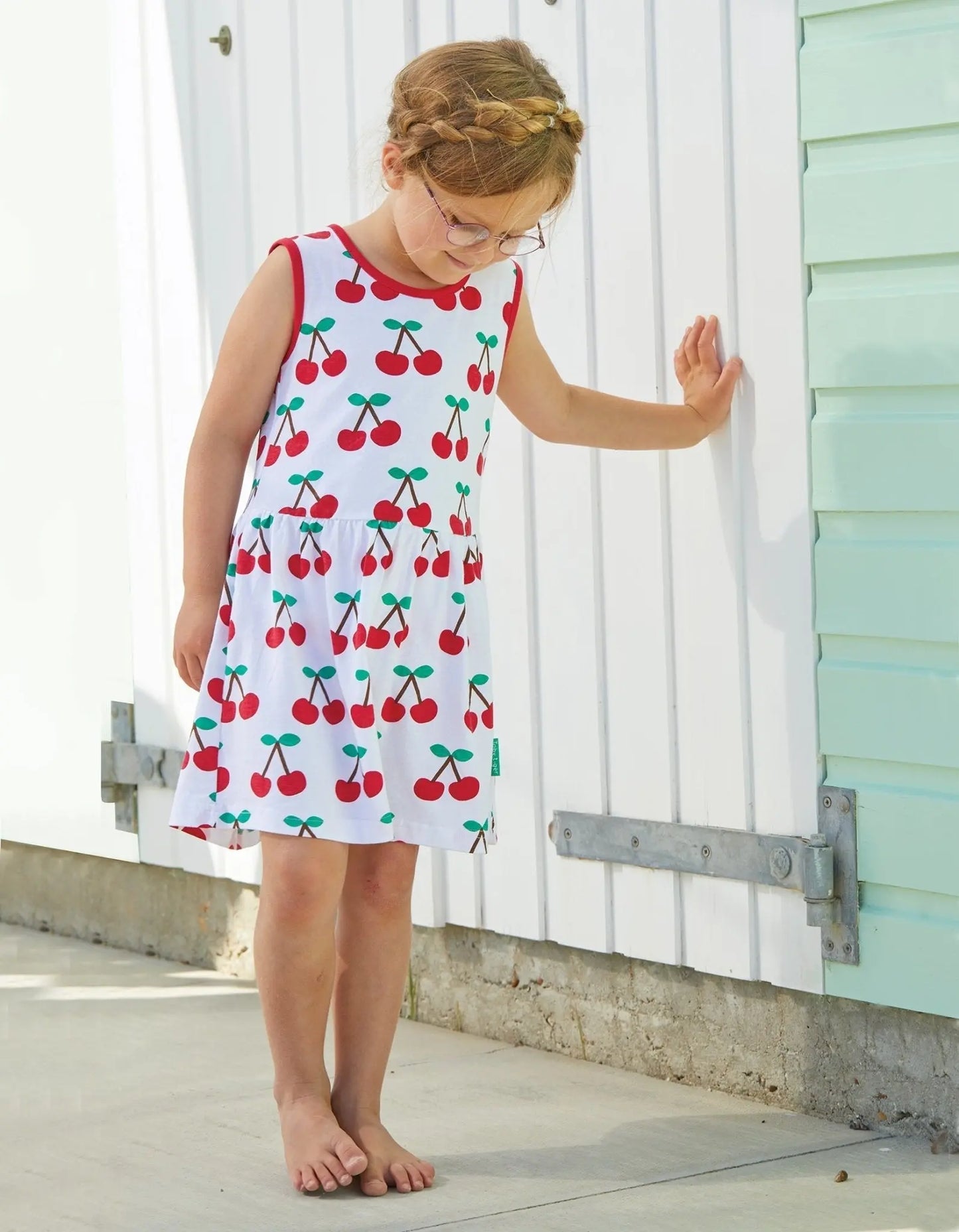 Organic Cherry Print Summer Dress Toby Tiger