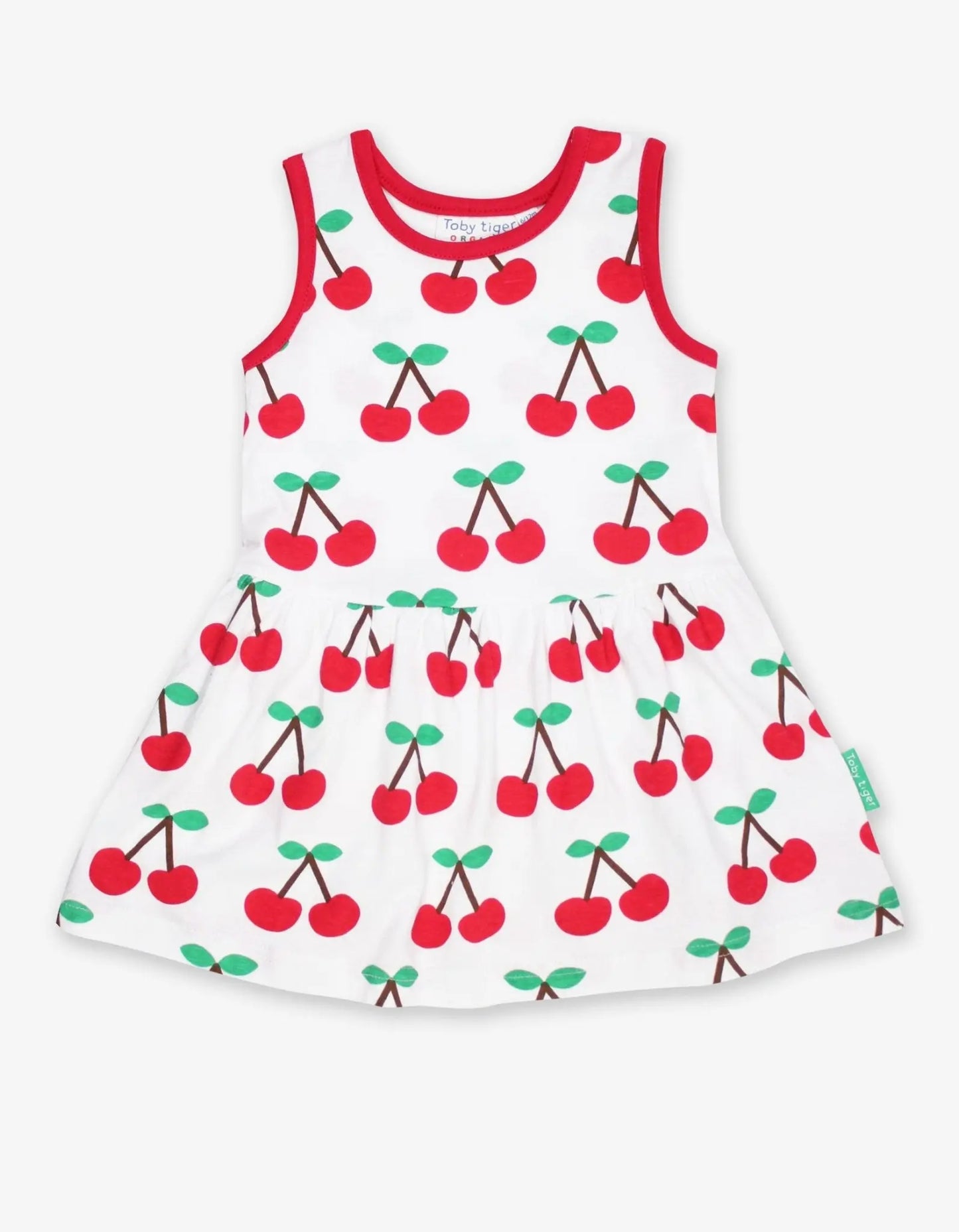 Organic Cherry Print Summer Dress Toby Tiger