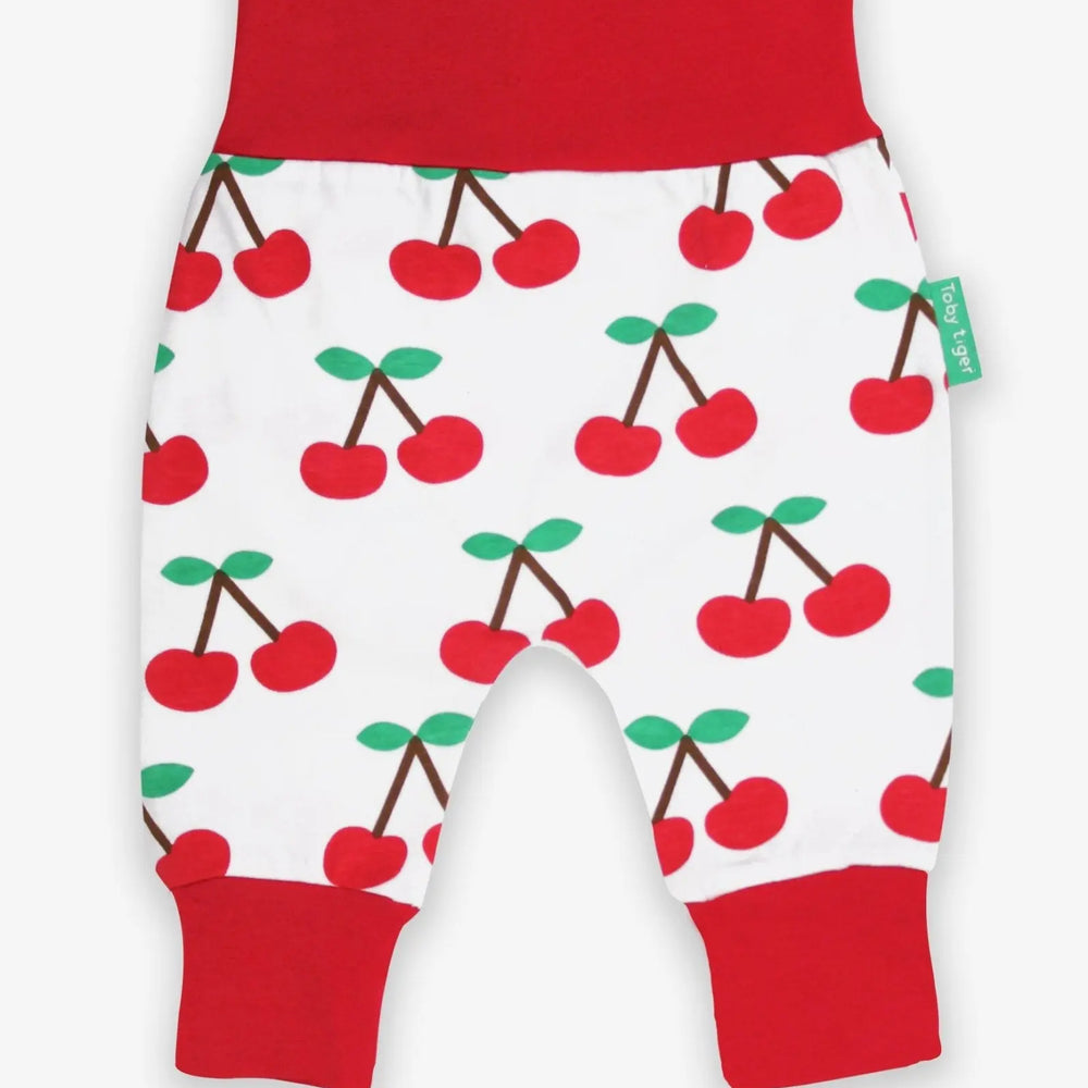 Organic Cherry Print Yoga Pants Toby Tiger