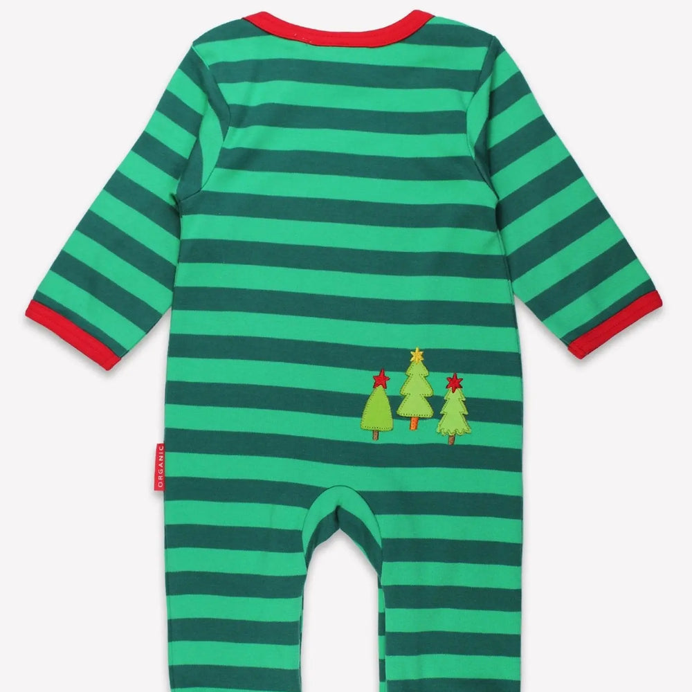Organic Christmas Bear Applique Sleepsuit Toby Tiger