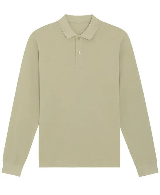 Organic Colours Long Sleeve Polo: Unisex Earth Wardrobe