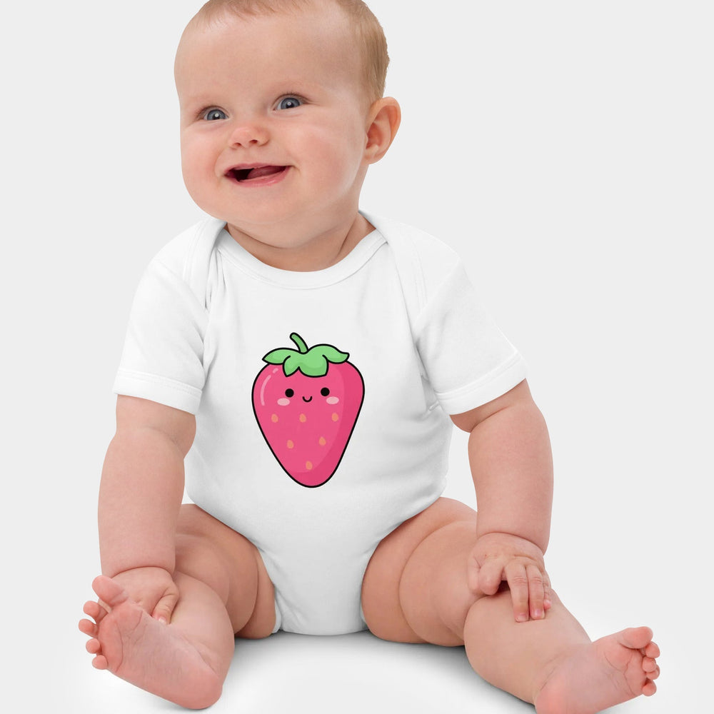 Organic Cotton Baby Bodysuit (Strawberry) Kate & The Fox