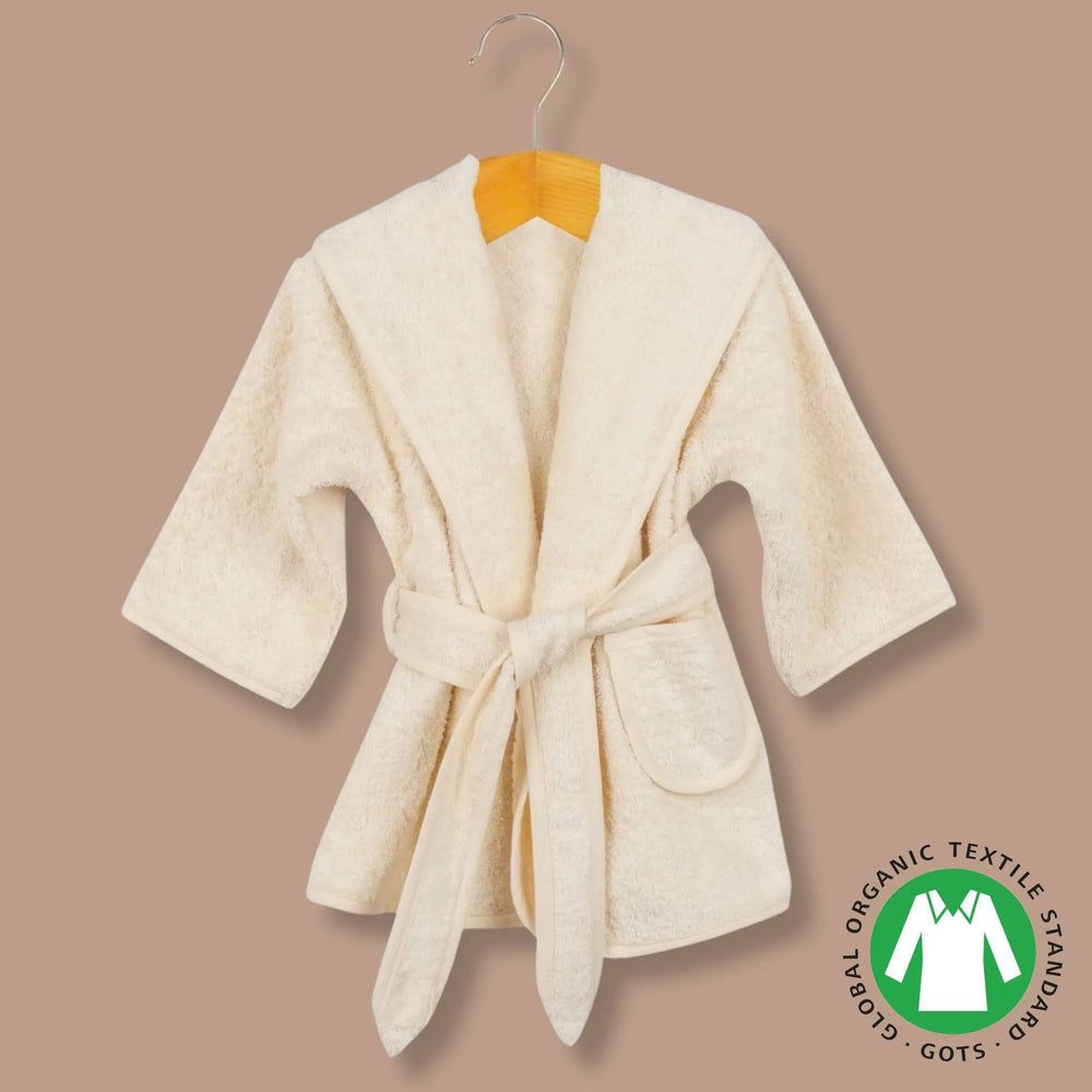 Organic Cotton Baby Robe - Available in Sizes 0-2 Years and 3-5 Years Eco Bath London