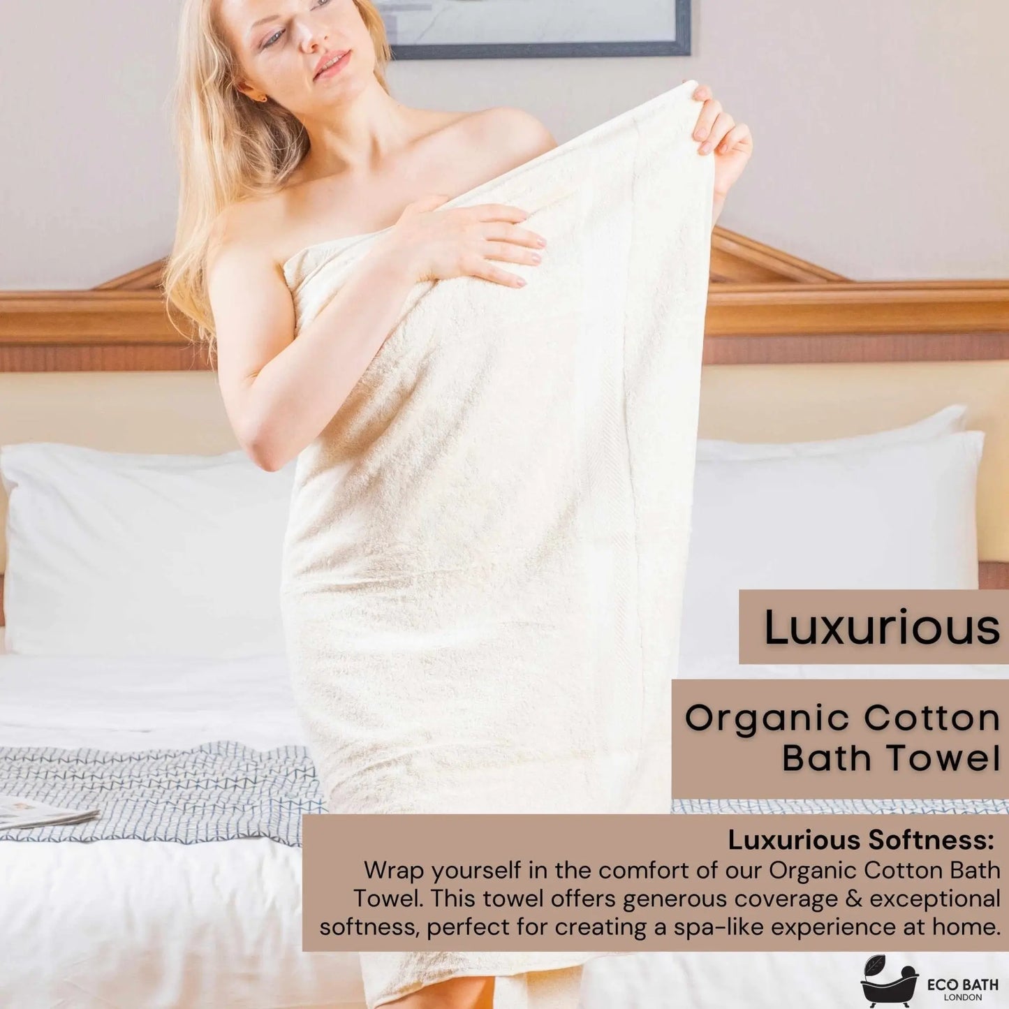 Organic Cotton Bath Towel - Available in Multiple Sizes Eco Bath London