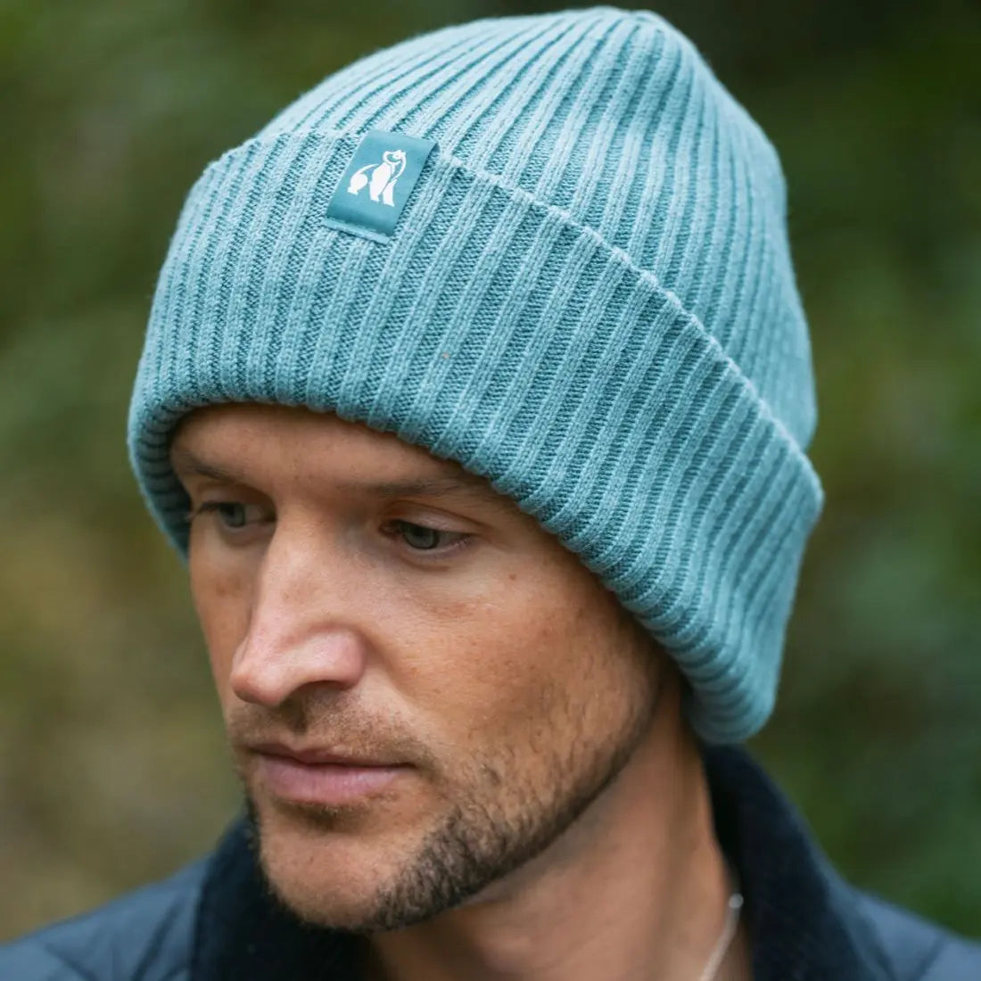 Organic Cotton Beanie - Turquoise Swole Panda