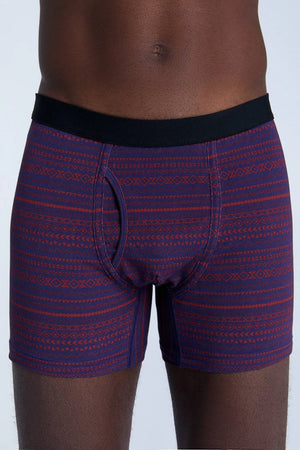 Tibetan Red/Navy Geometric