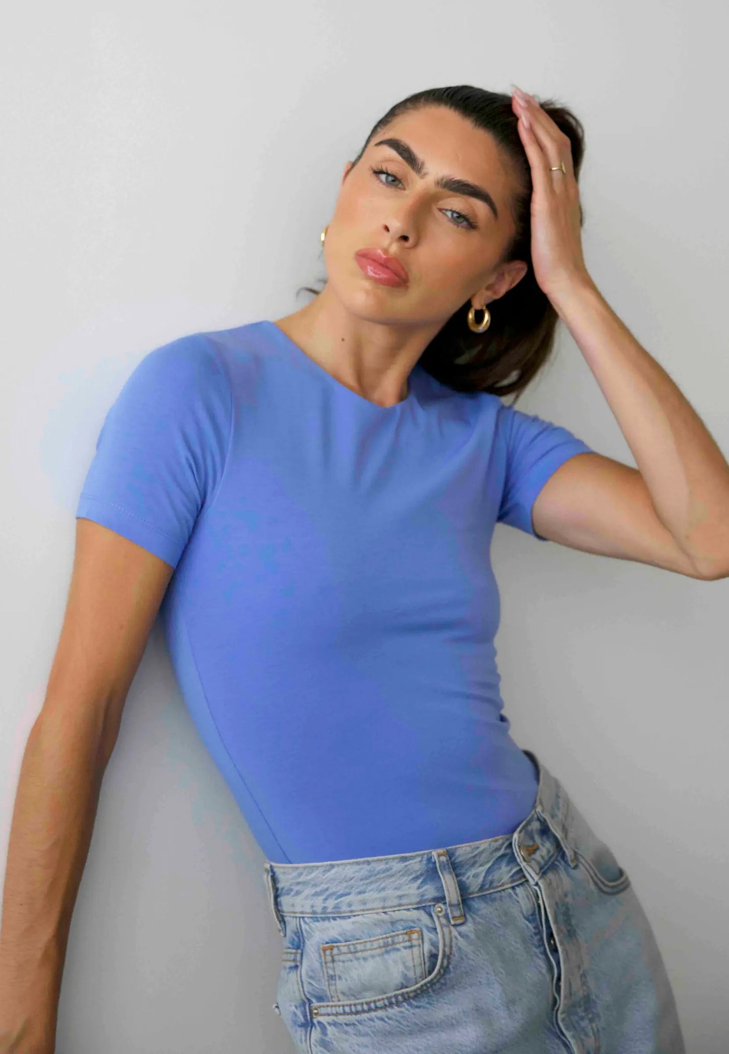 Organic Cotton Crew T-Shirt, Cornflower Blue Pantee