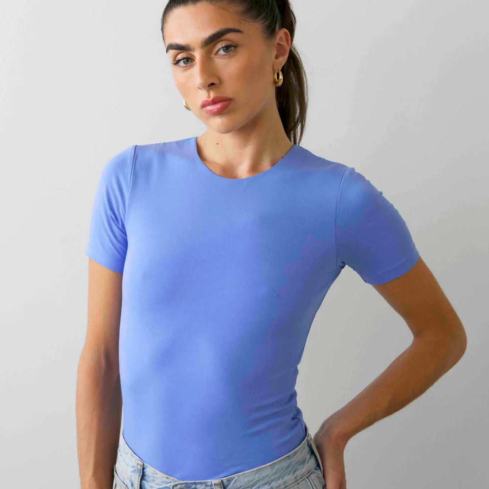 Organic Cotton Crew T-Shirt, Cornflower Blue Pantee