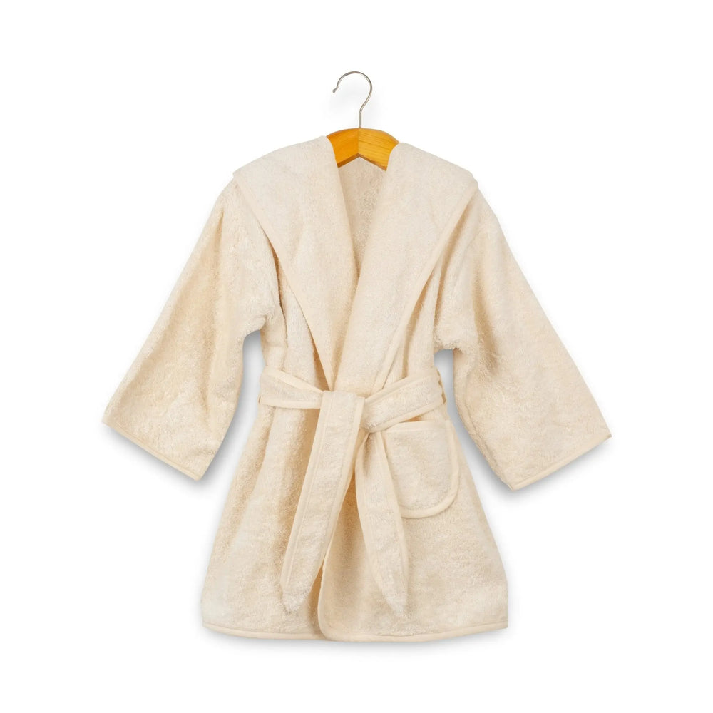 Organic Cotton Kids Robe (10-12 Years) - Hooded, 100% Certified Organic Cotton Eco Bath London