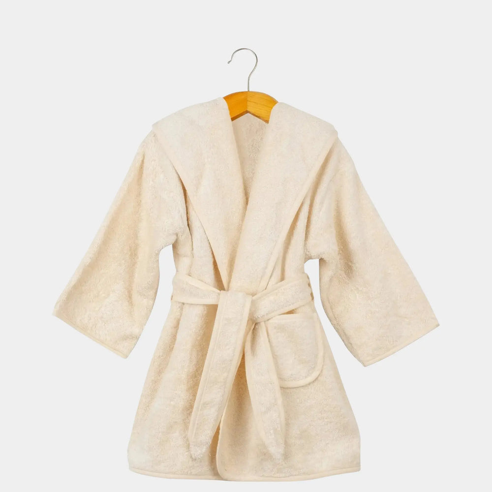 Organic Cotton Kids Robe (10-12 Years) - Hooded, 100% Certified Organic Cotton Eco Bath London