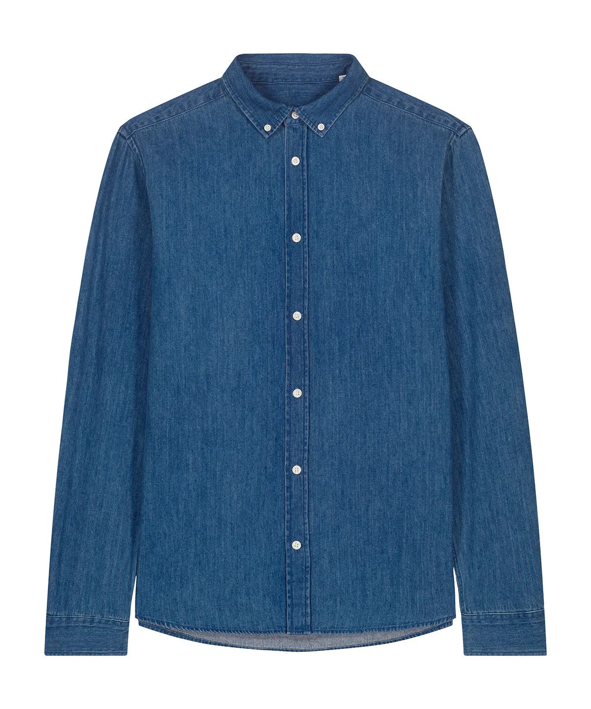 Organic Cotton Long Sleeve Denim Shirt: Mens Earth Wardrobe