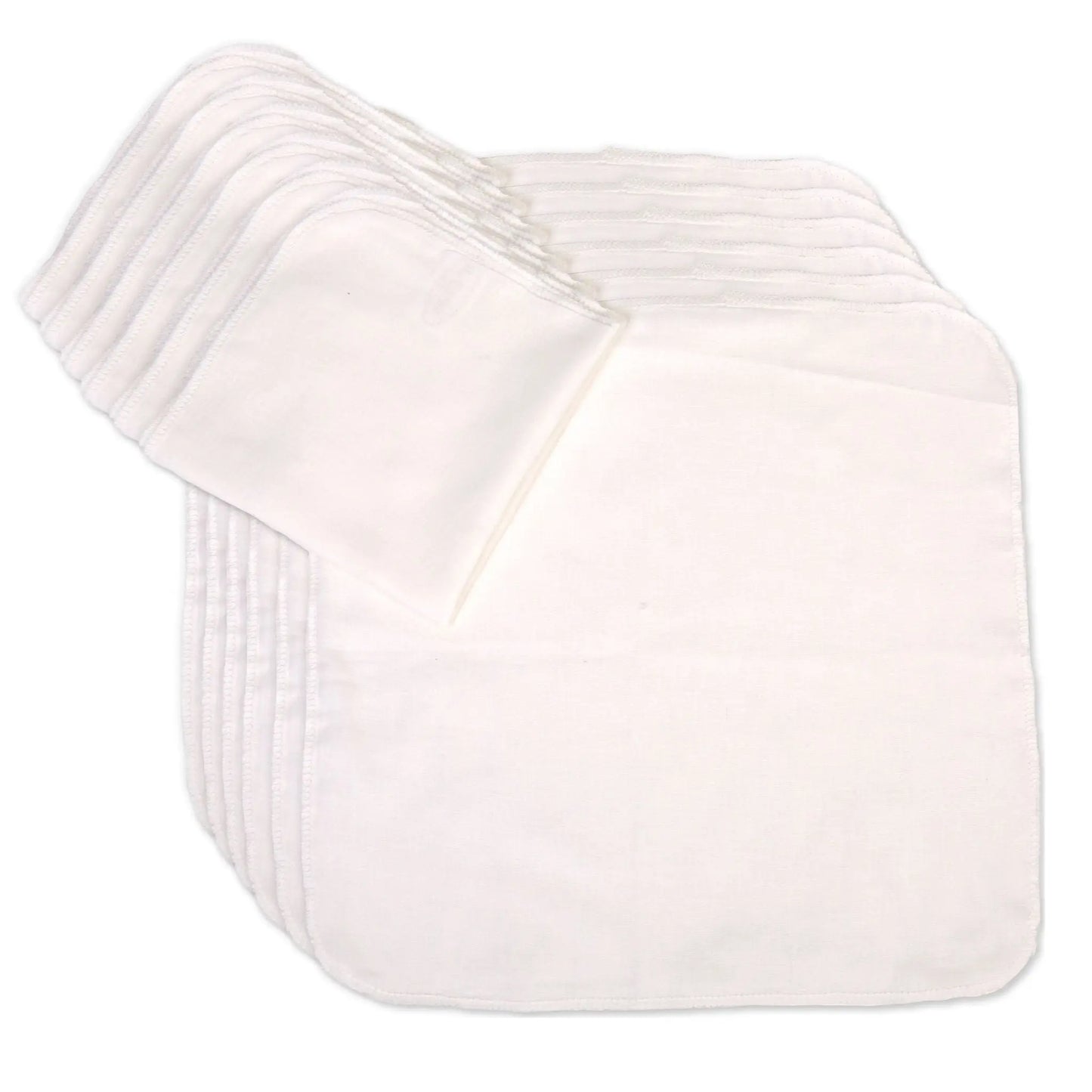 Organic Cotton Muslin Face Cloth - Pack of 6, Available in Natural and White Colours Eco Bath London