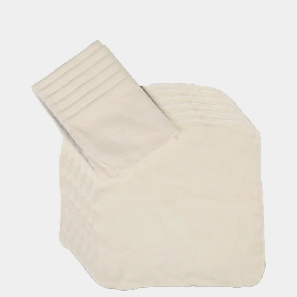 Organic Cotton Muslin Face Cloth - Pack of 6, Available in Natural and White Colours Eco Bath London