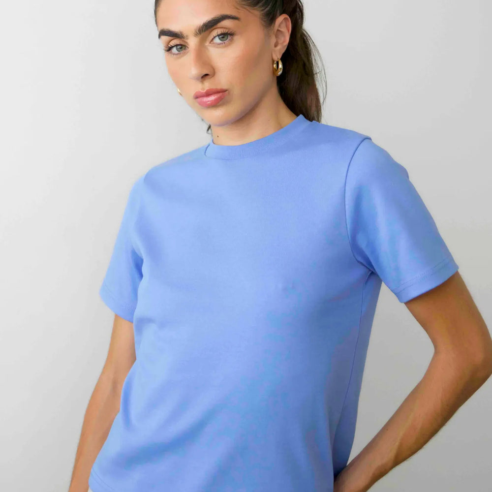 Organic Cotton Relaxed Fit T-Shirt, Cornflower Blue Pantee