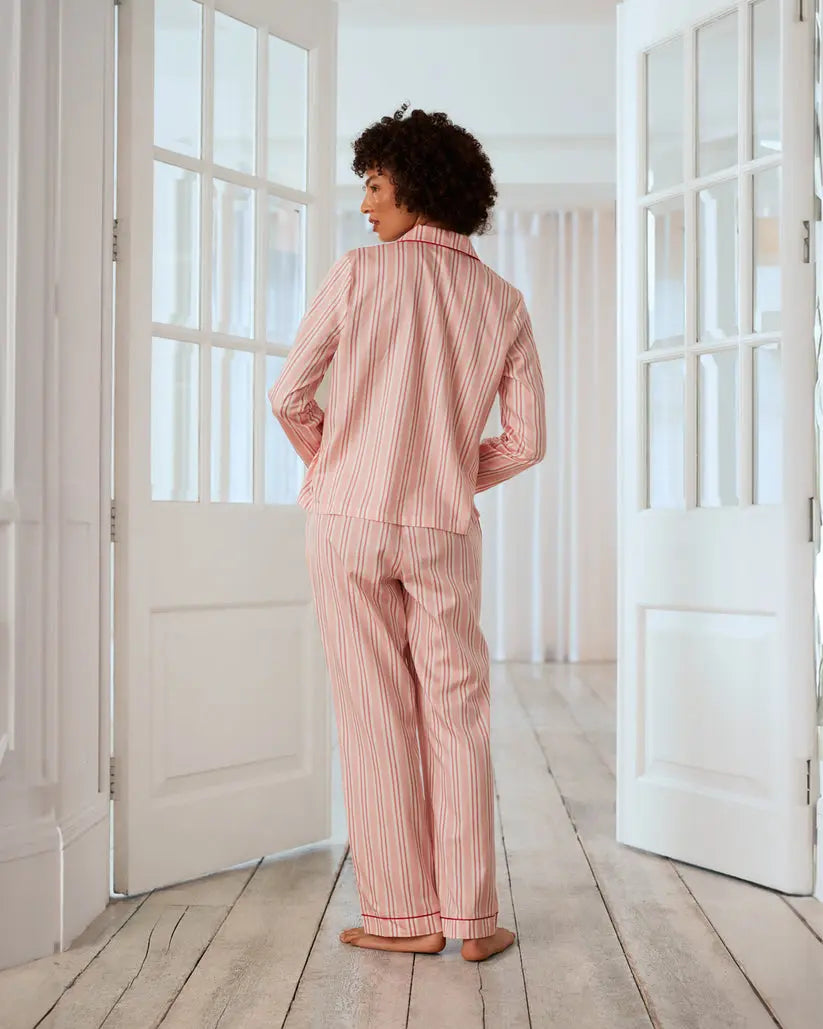 Organic Cotton Stripe Button Up Women's Pyjama Set Chelsea Peers