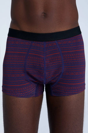 Tibetan Red/Navy Geometric