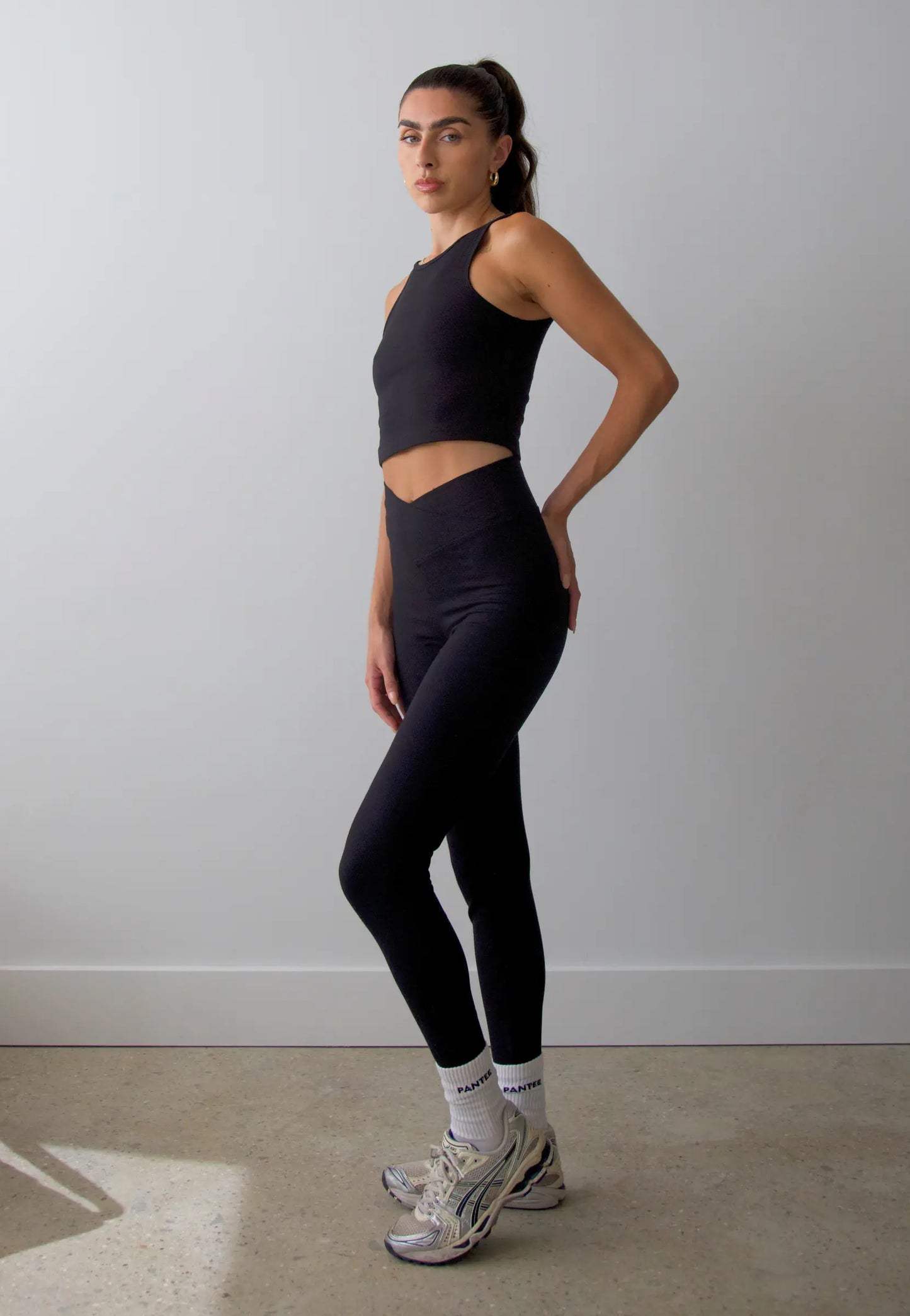 Organic Cotton Wrap Leggings, Black Pantee