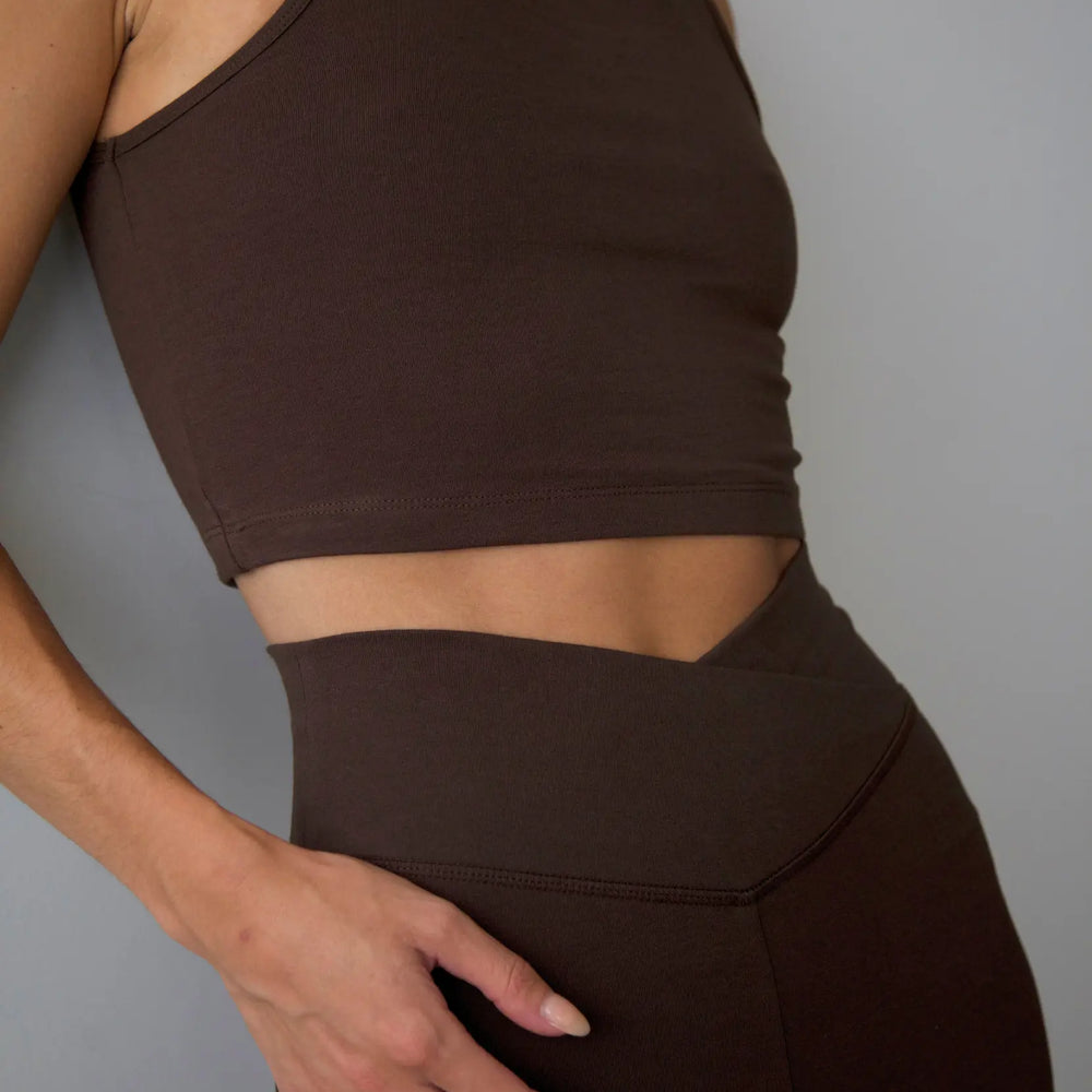 Organic Cotton Wrap Leggings, Hot Fudge Pantee