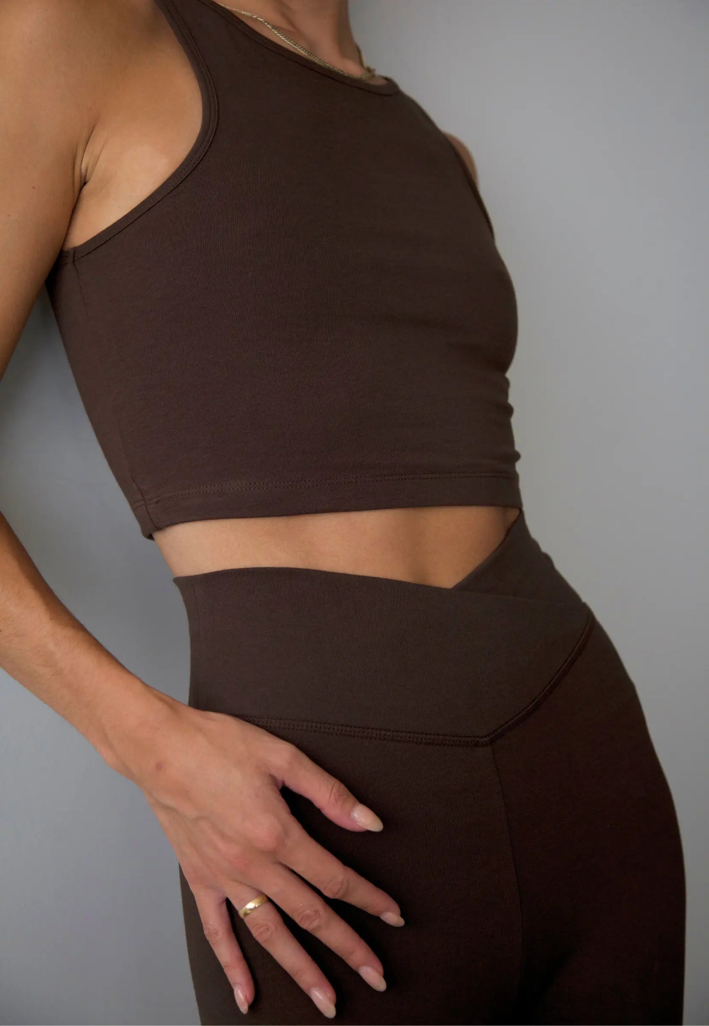 Organic Cotton Wrap Leggings, Hot Fudge Pantee