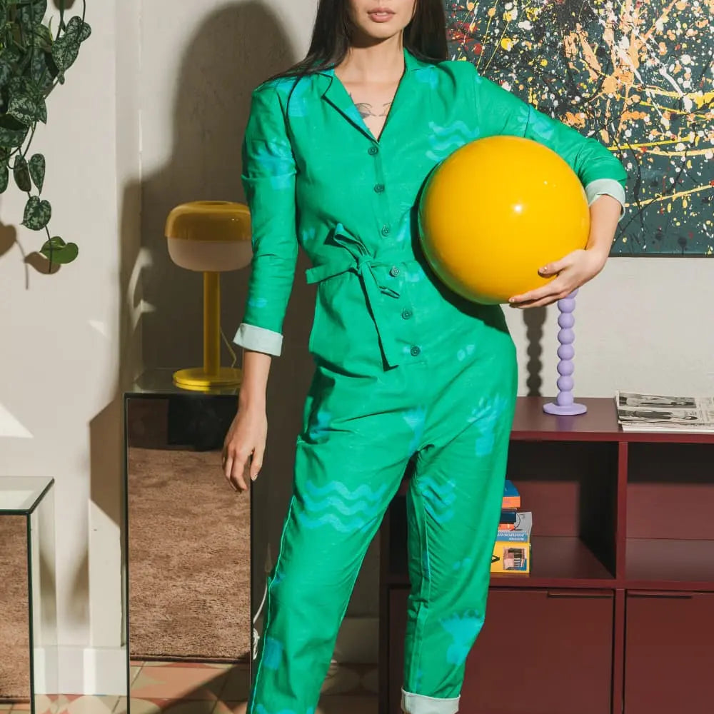 Organic Cotton & Linen Jumpsuit Wild Clouds