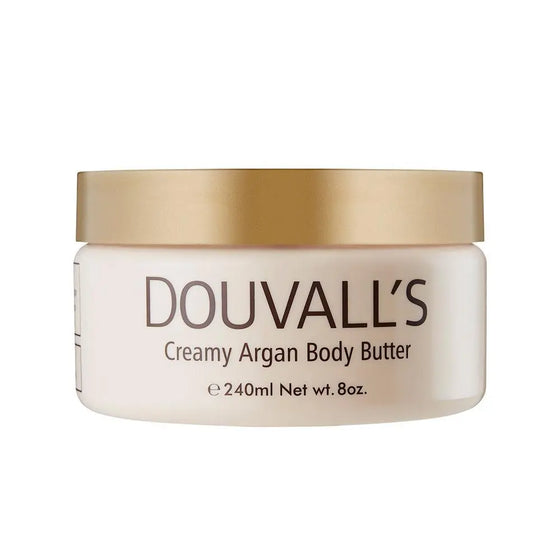 Organic Creamy Argan Body Butter Unscented 240ml Douvalls Beauty