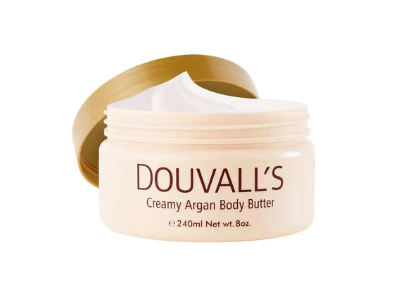 Organic Creamy Argan Body Butter Unscented 240ml Douvalls Beauty