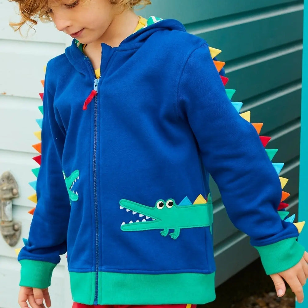 Organic Crocodile Applique Hoodie Toby Tiger