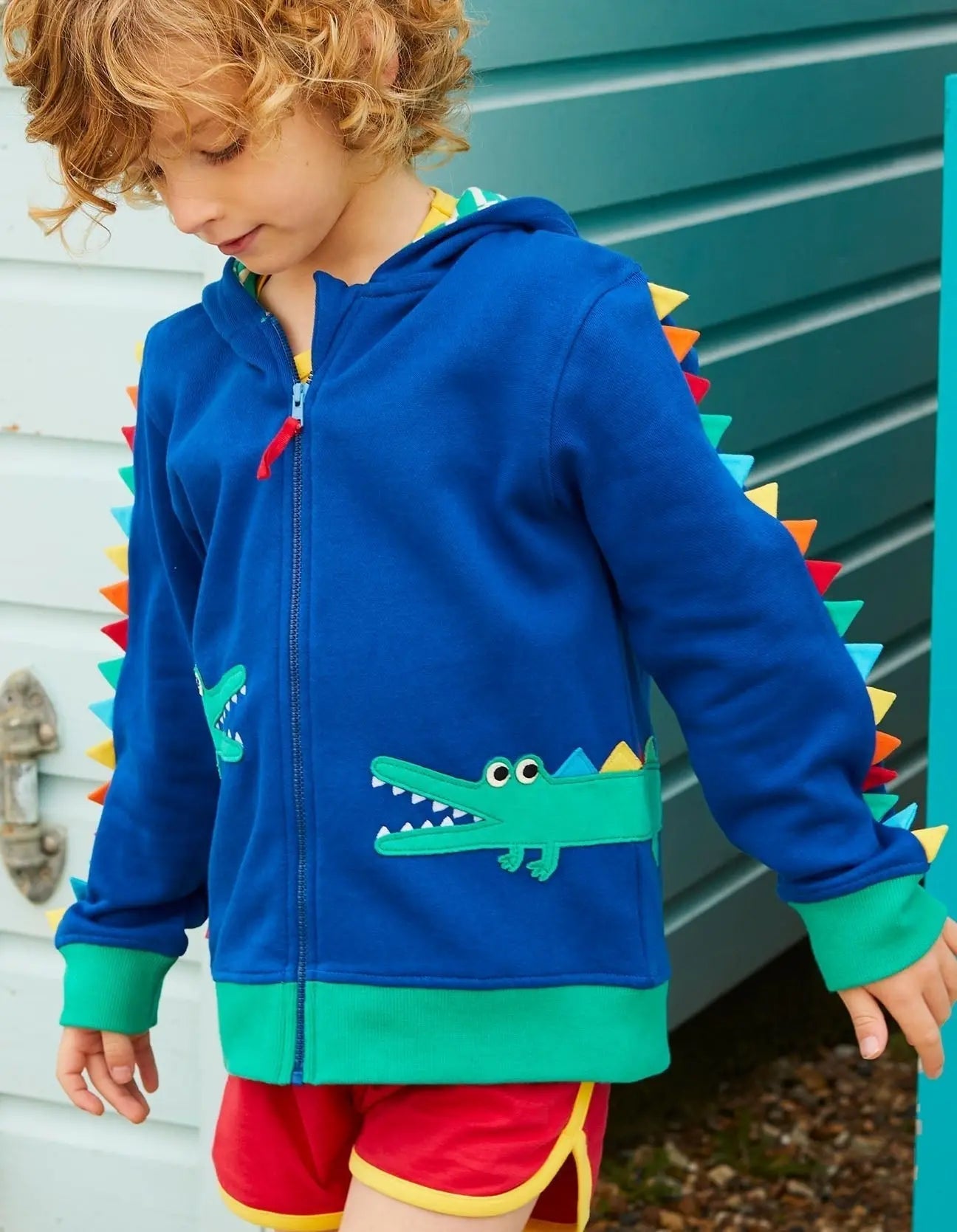 Organic Crocodile Applique Hoodie Toby Tiger