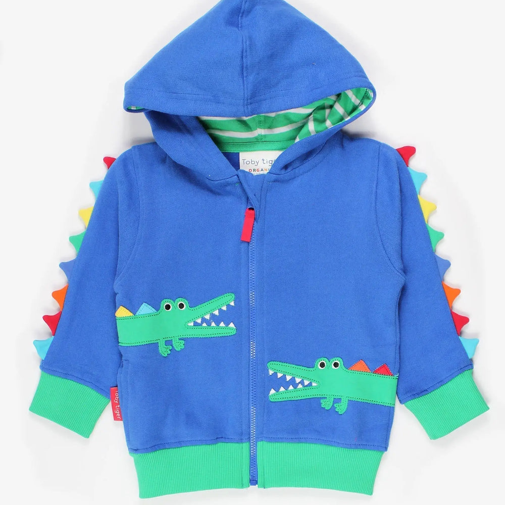 Organic Crocodile Applique Hoodie Toby Tiger