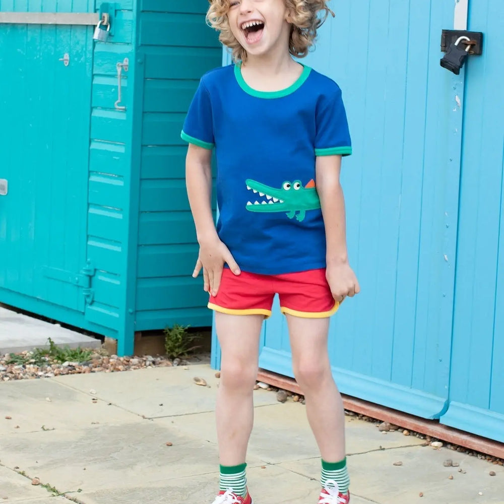 Organic Crocodile Applique Short-Sleeved T-Shirt Toby Tiger
