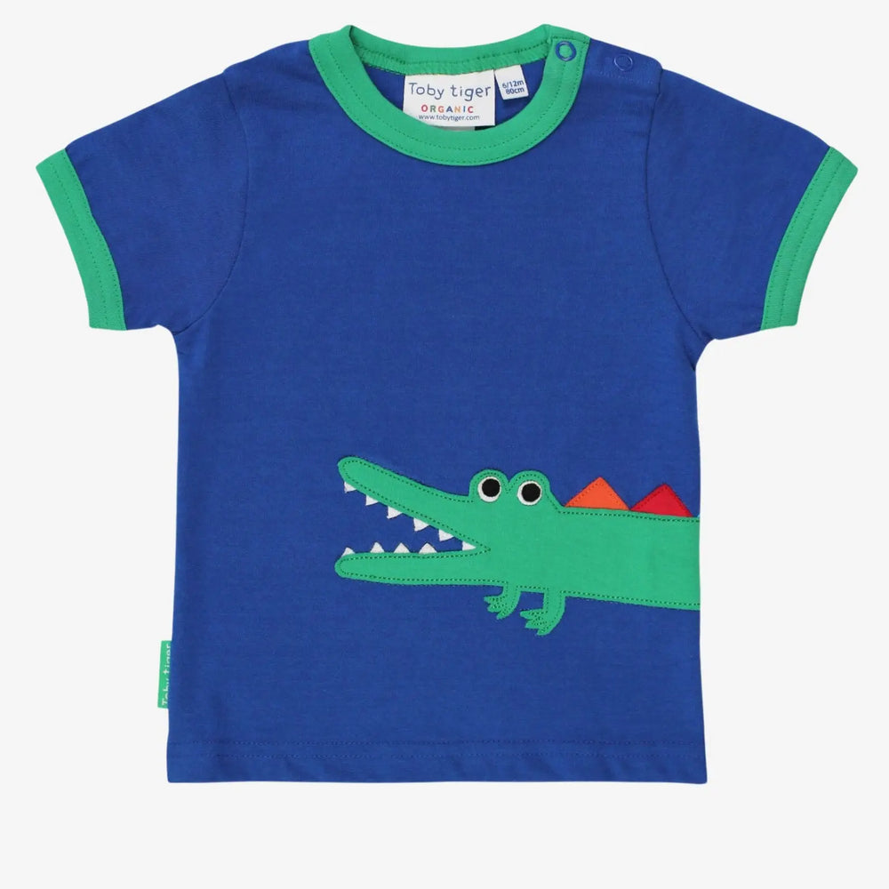 Organic Crocodile Applique Short-Sleeved T-Shirt Toby Tiger
