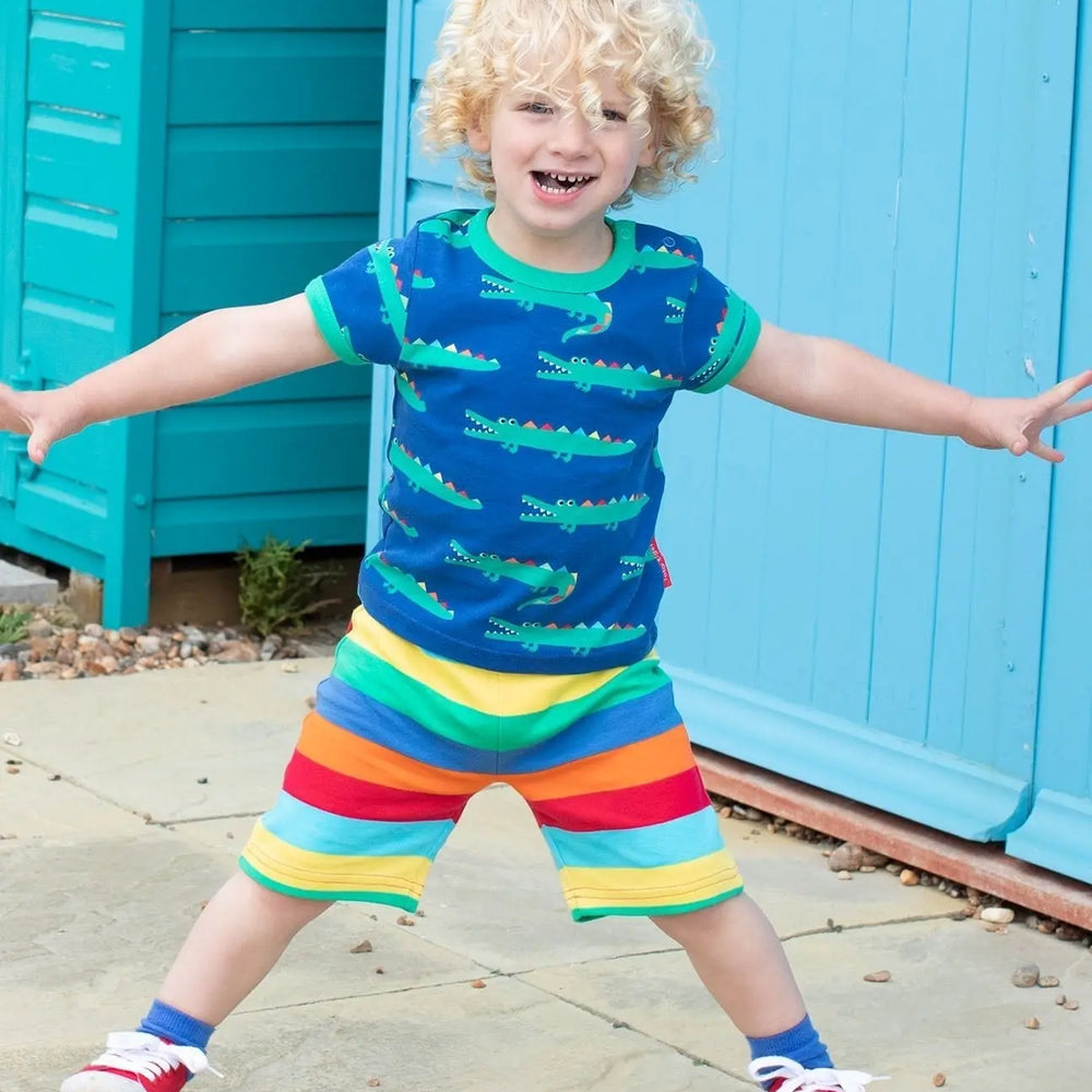 Organic Crocodile Print Short-Sleeved T-Shirt Toby Tiger