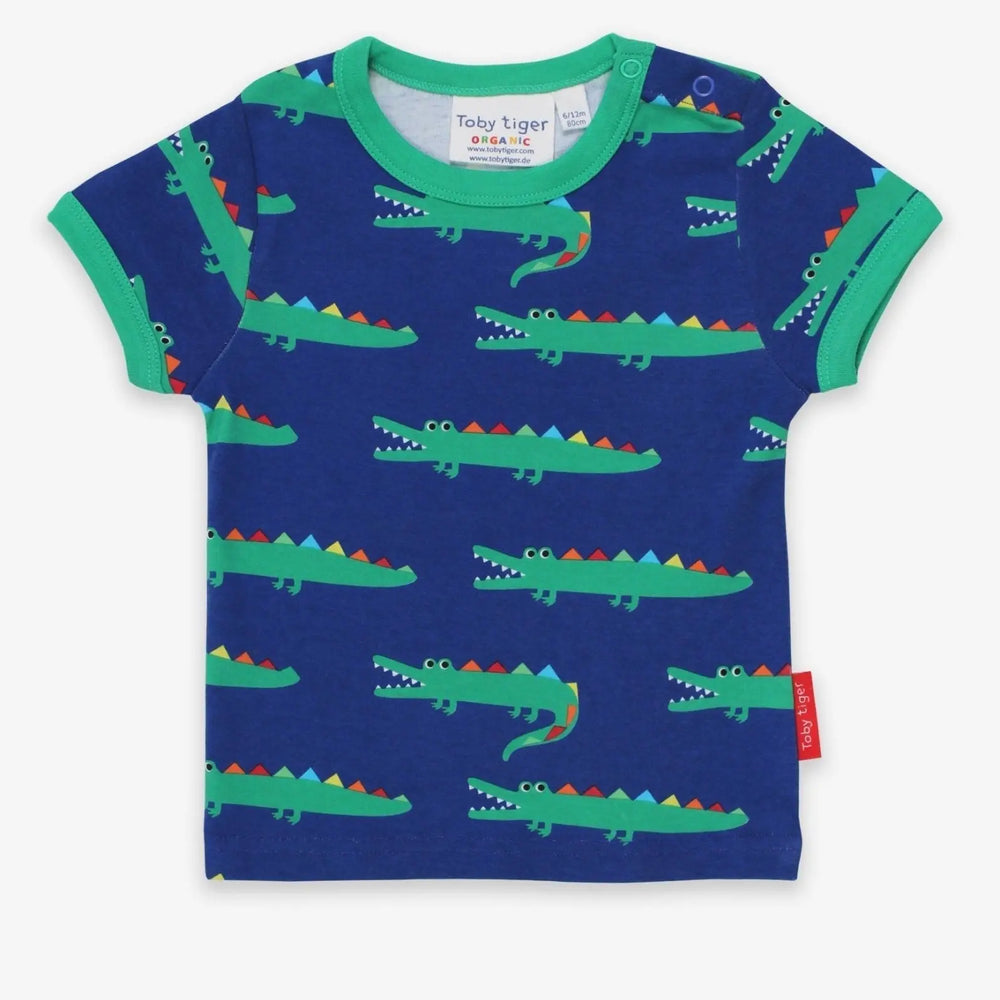Organic Crocodile Print Short-Sleeved T-Shirt Toby Tiger