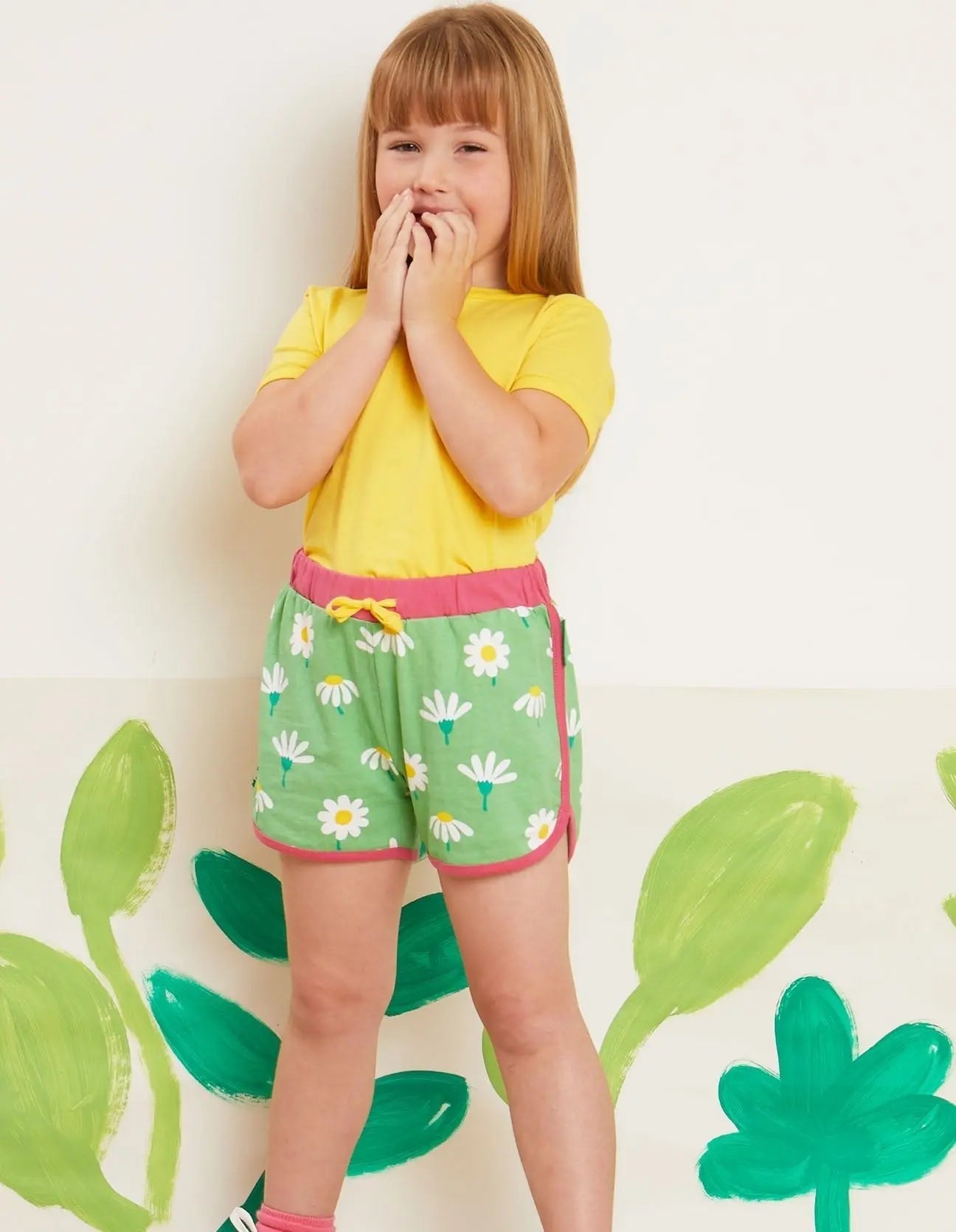 Organic Daisy Print Running Shorts Toby Tiger