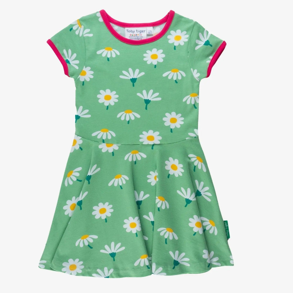 Organic Daisy Print Skater Dress Toby Tiger