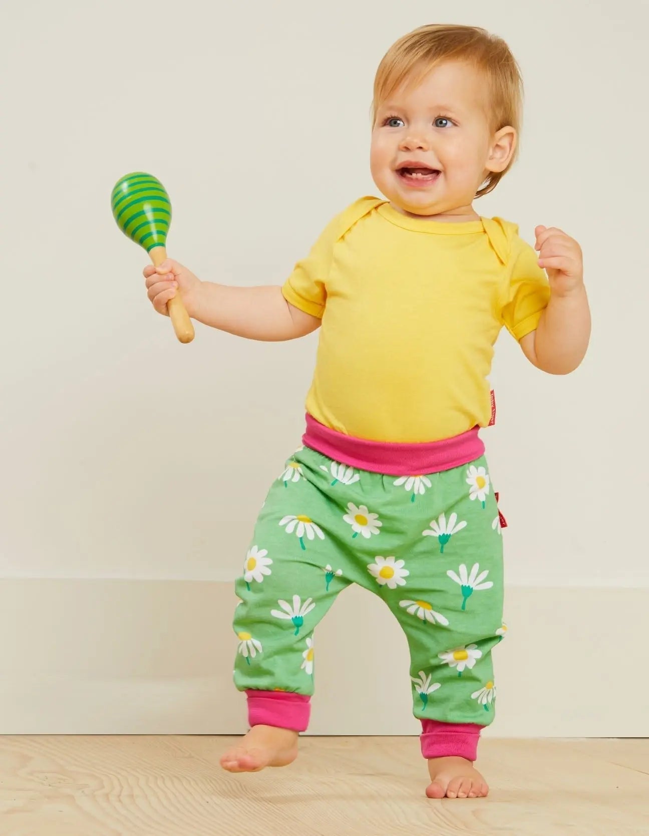 Organic Daisy Print Yoga Pants Toby Tiger