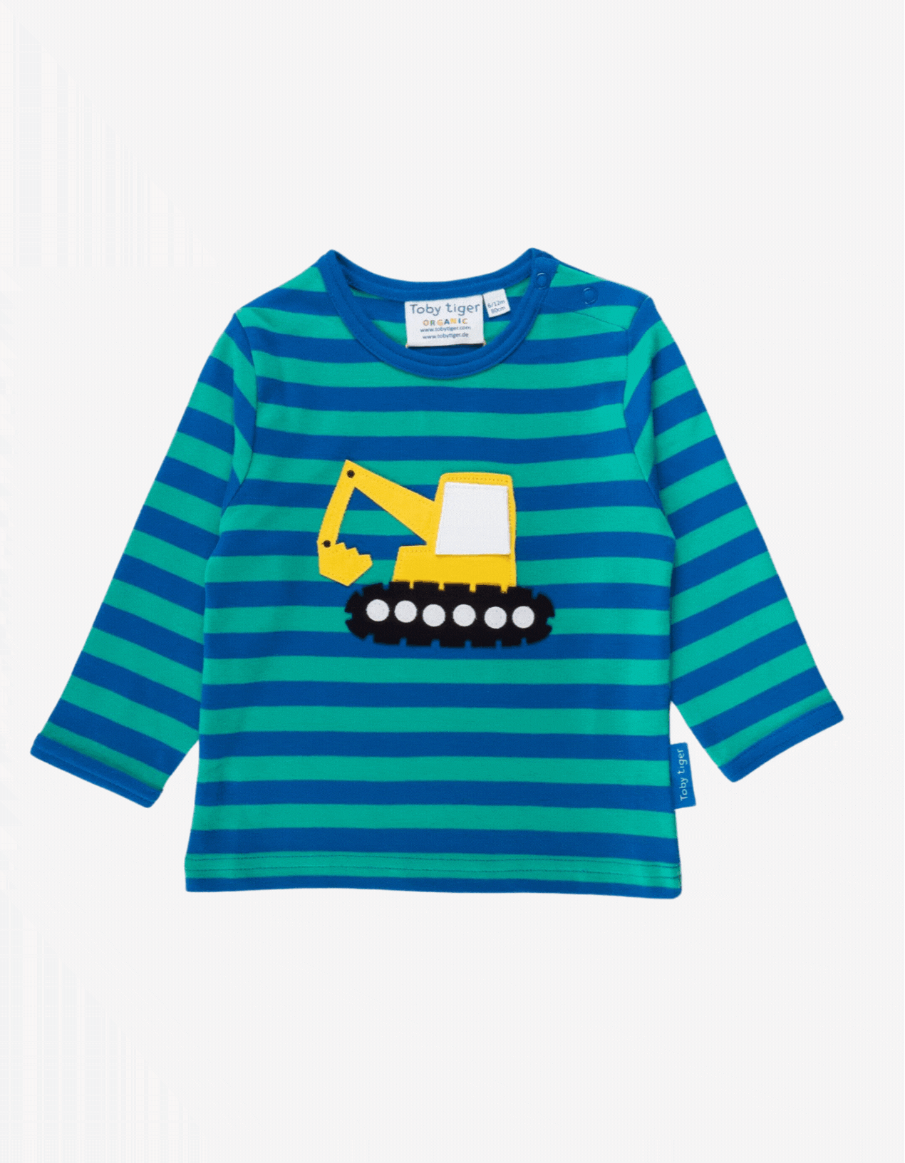 Organic Digger Applique Long-Sleeved T-Shirt Toby Tiger